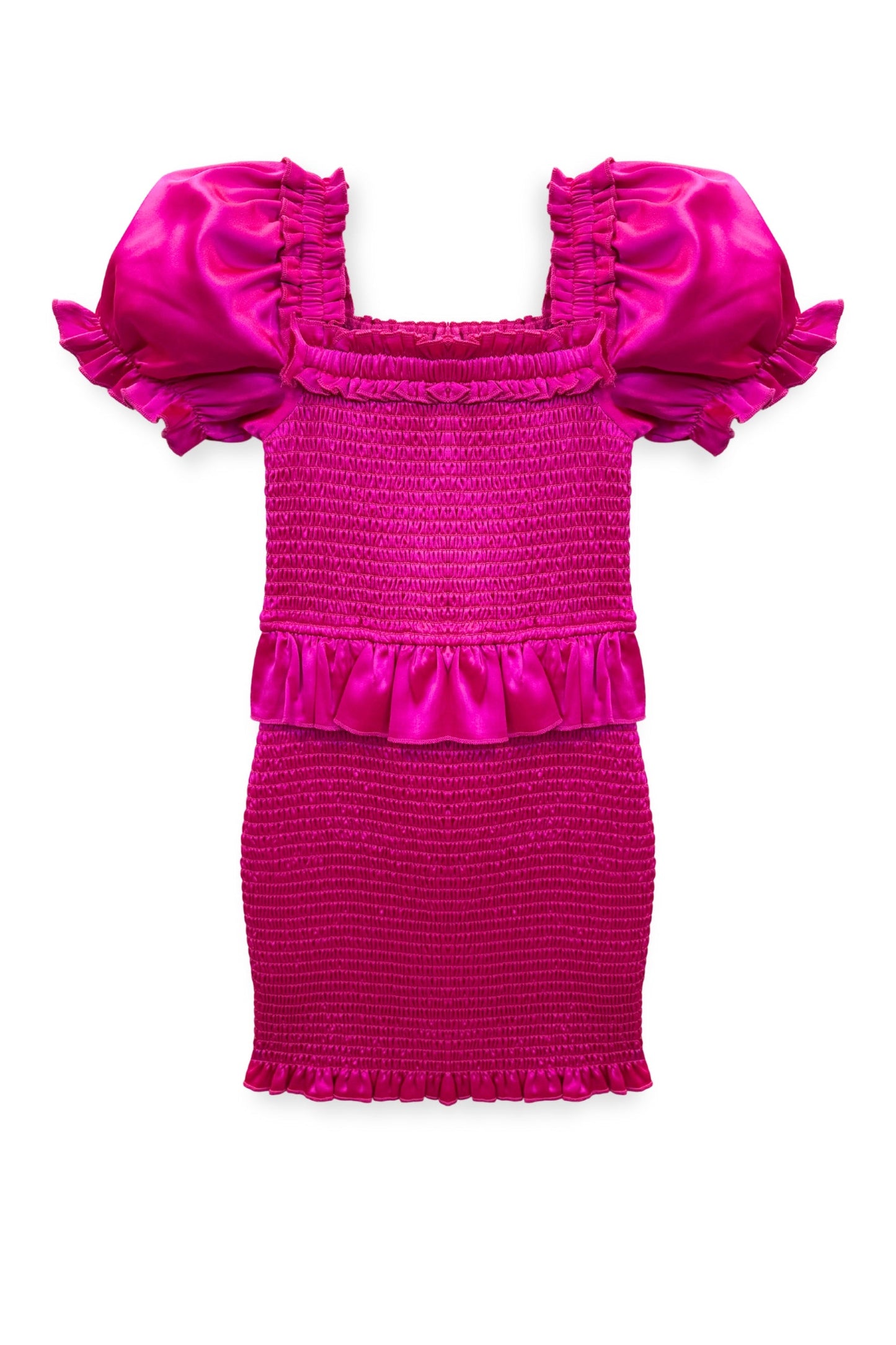 JUNIOR RAYNE TIERED PUFF SLEEVE SMOCKED DRESS - FINAL SALE