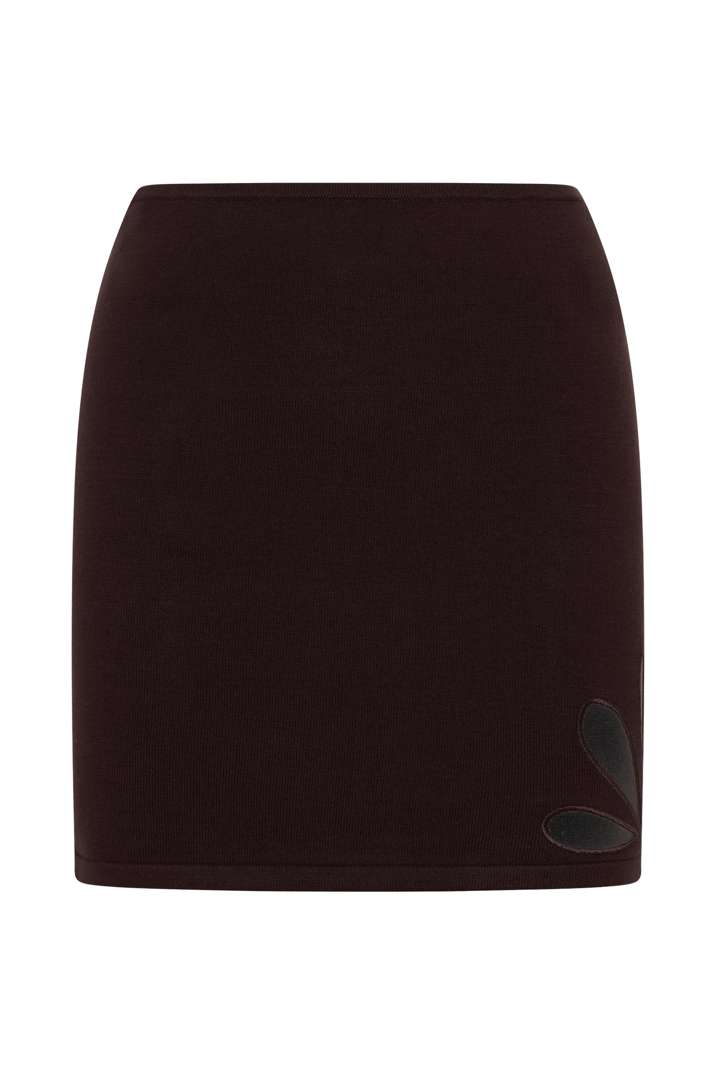 Brock Knit Cut Out Mini Skirt Dark Chocolate
