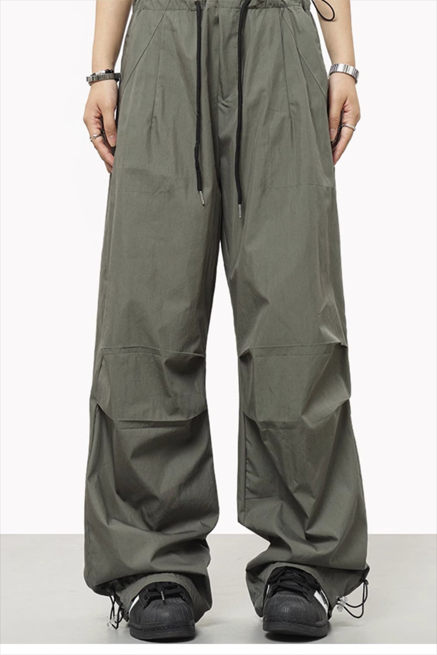 Athletic Casual Solid Drawstring Elastic Waist Pants