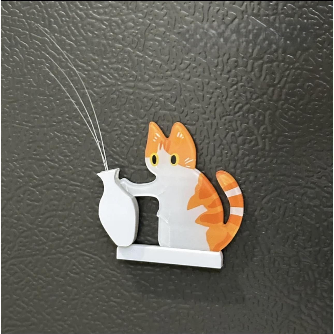 Cat Whisker Collector Fridge Magnet Cute Cat Wall Decor Keepsake Holder