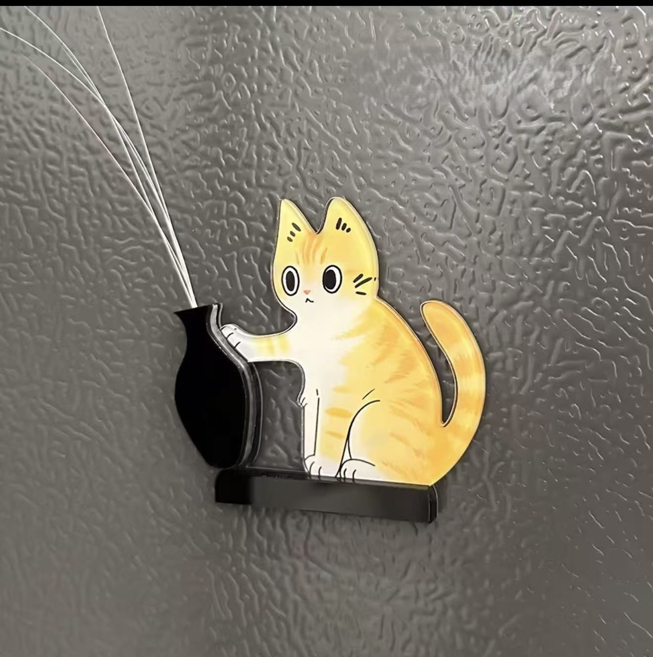 Cat Whisker Collector Fridge Magnet Cute Cat Wall Decor Keepsake Holder