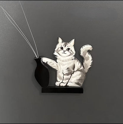 Cat Whisker Collector Fridge Magnet Cute Cat Wall Decor Keepsake Holder