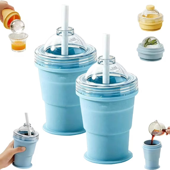 Silicone Quick Freeze Ice Cup | DIY Frozen Squeeze Cooling Cup for Iced Drinks