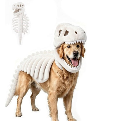 Dinosaur Skeleton Pet Costume | Halloween Outfit for Dogs & Cats