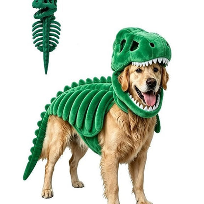 Dinosaur Skeleton Pet Costume | Halloween Outfit for Dogs & Cats