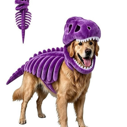 Dinosaur Skeleton Pet Costume | Halloween Outfit for Dogs & Cats