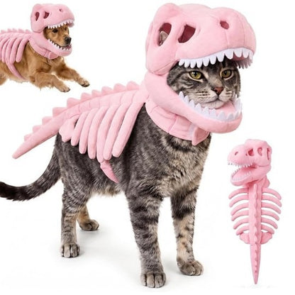 Dinosaur Skeleton Pet Costume | Halloween Outfit for Dogs & Cats