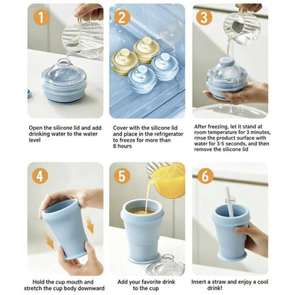 Silicone Quick Freeze Ice Cup | DIY Frozen Squeeze Cooling Cup for Iced Drinks