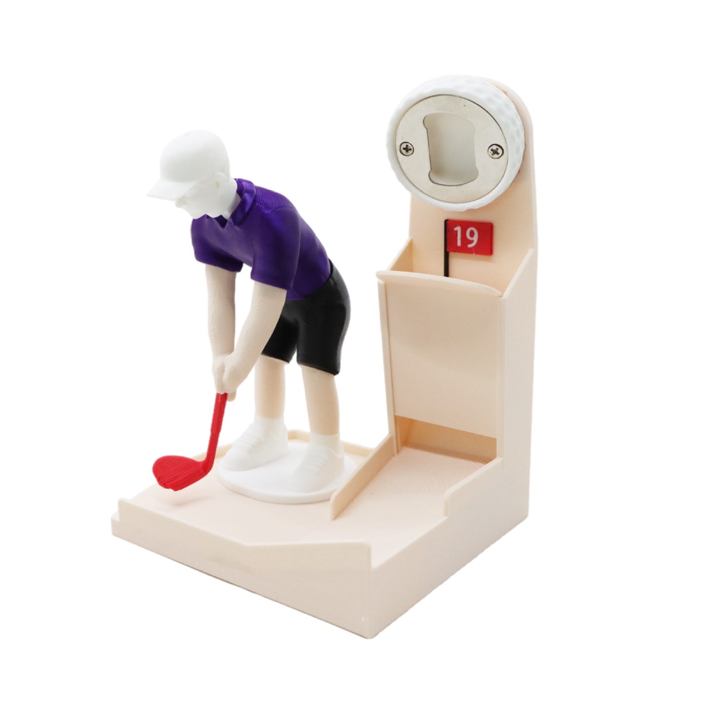 19th Hole Golf Bottle Opener | Fridge Magnet Cap Catcher Gift