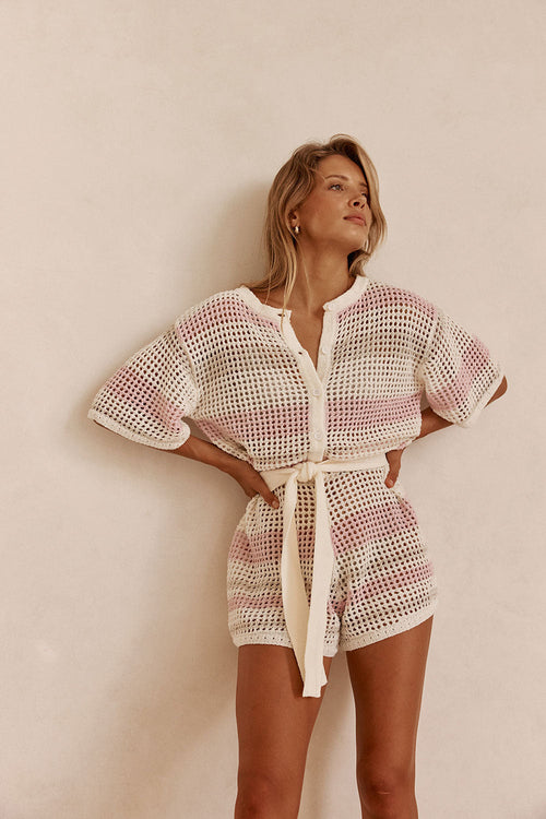 Easton Playsuit - Cream Stripe