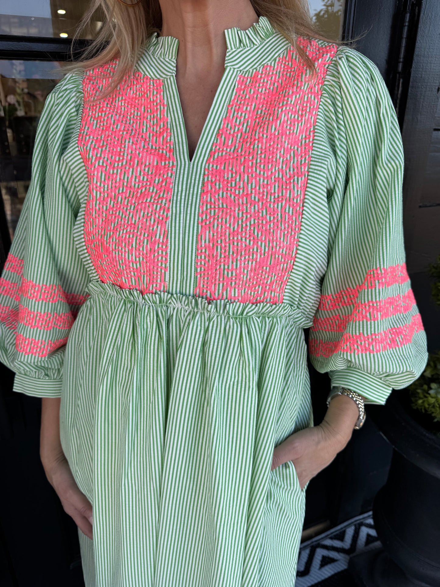 Clara Dress - Lime
