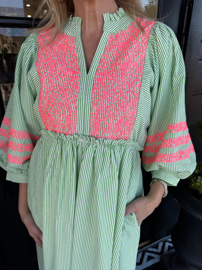Clara Dress - Lime