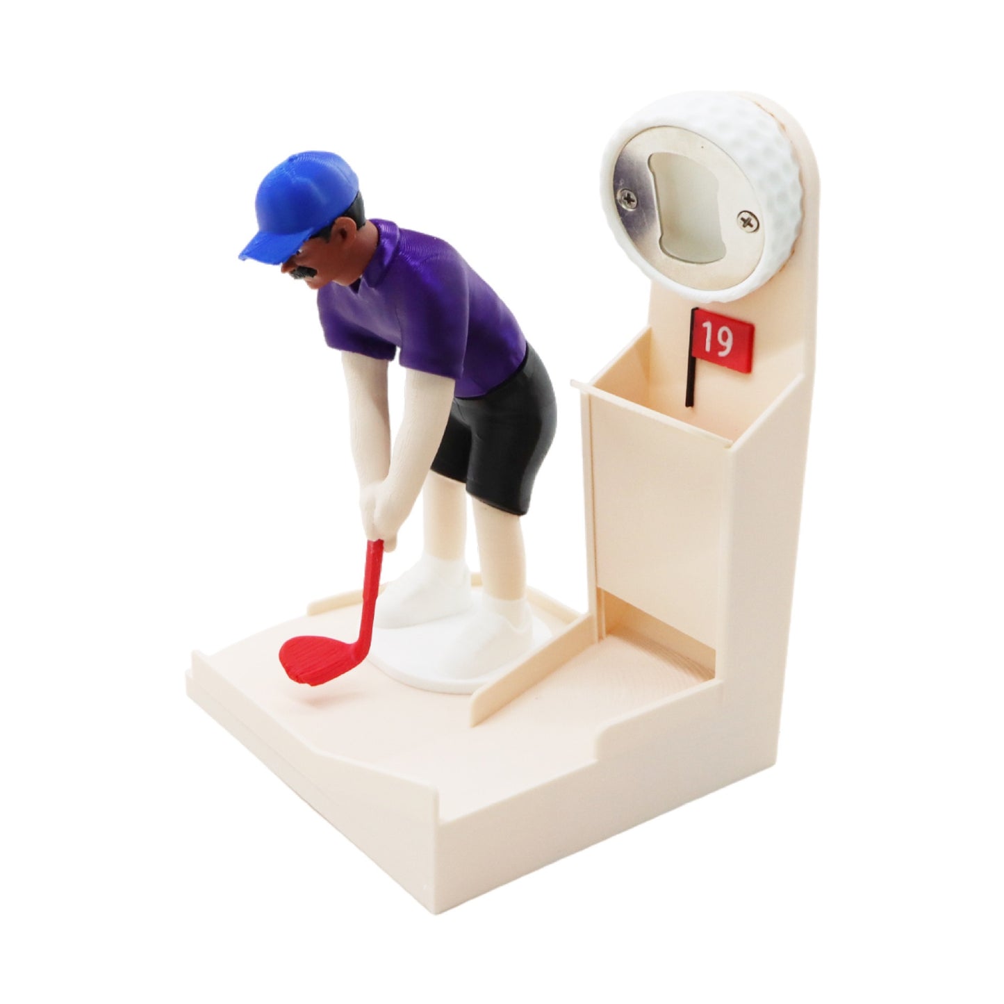 19th Hole Golf Bottle Opener | Fridge Magnet Cap Catcher Gift