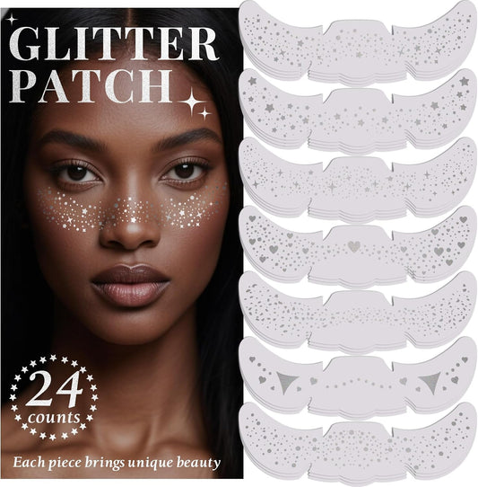 Face Glitter Stencil Patches, Facial Template Stickers for Festival Makeup
