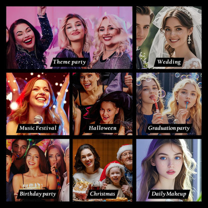 Face Glitter Stencil Patches, Facial Template Stickers for Festival Makeup