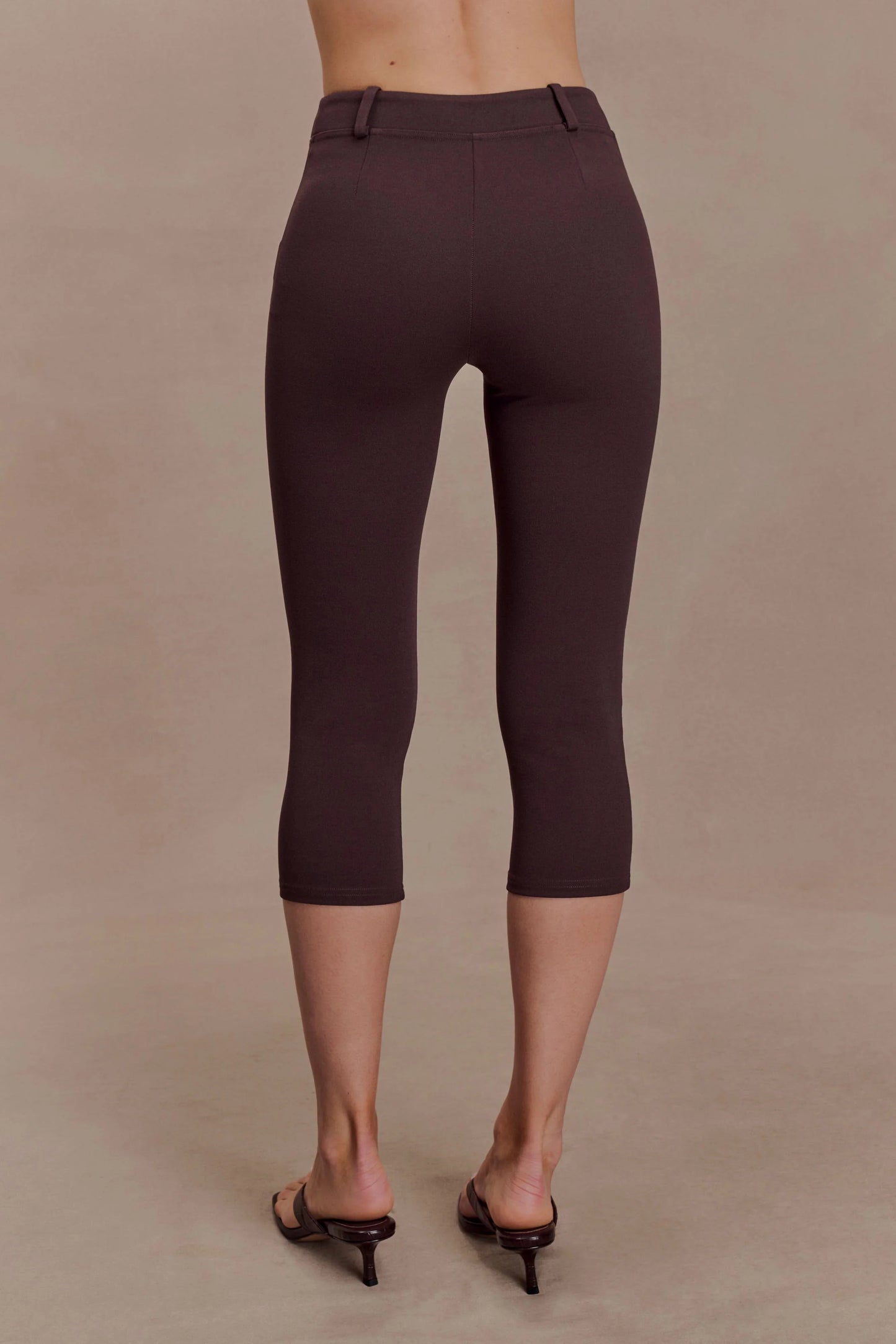 Blanca Stretch Crepe Capri Pants Chocolate