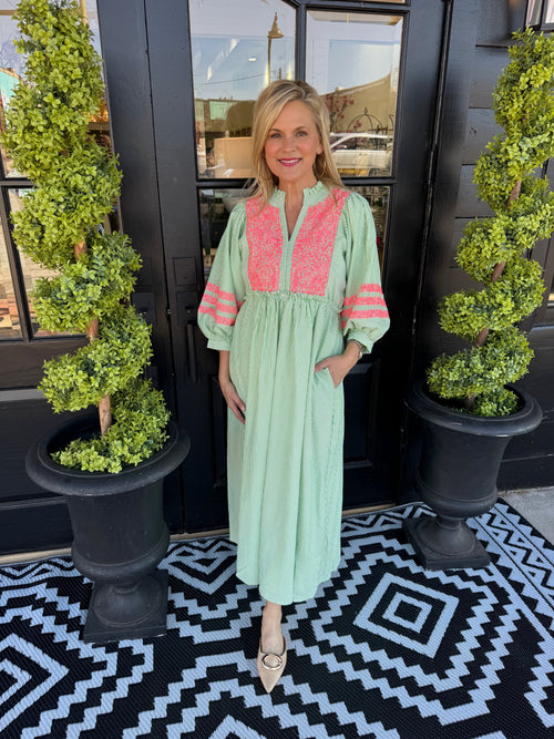 Clara Dress - Lime
