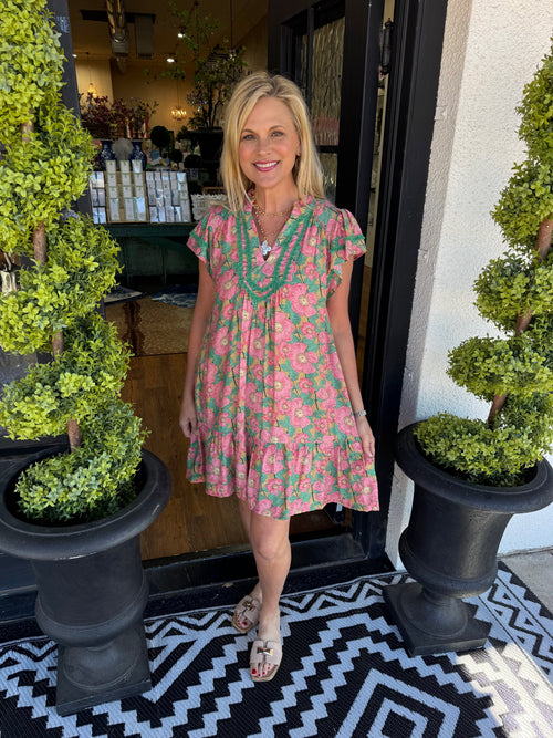 Preston Dress - Green Mix