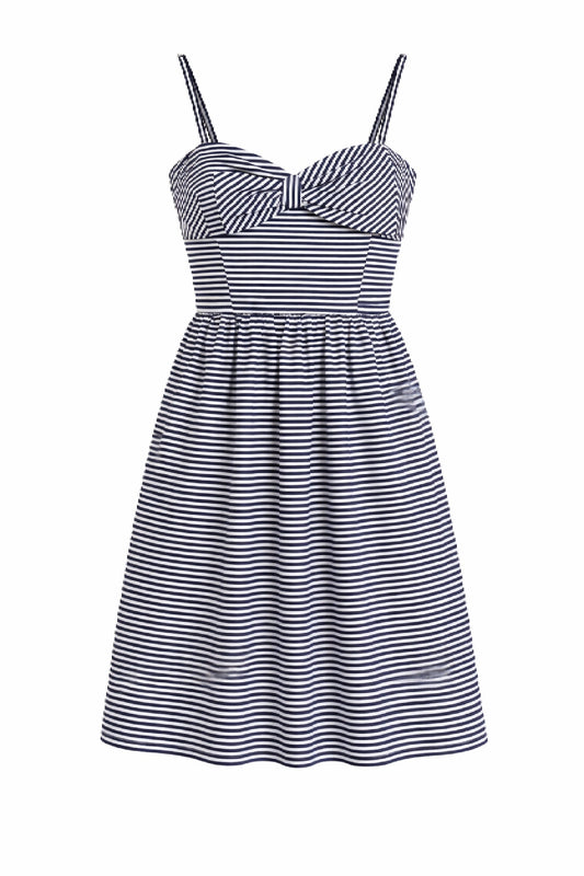 JUNIOR CALYPSO STRAPLESS MIDI NAUTICAL DRESS
