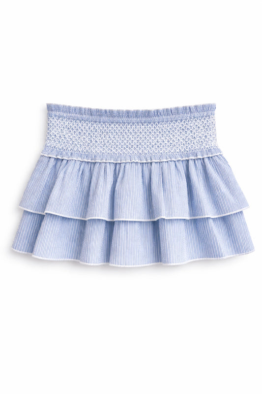 TWEEN DOMINIQUE PRINTED SMOCKED WAIST RUFFLE SKORT