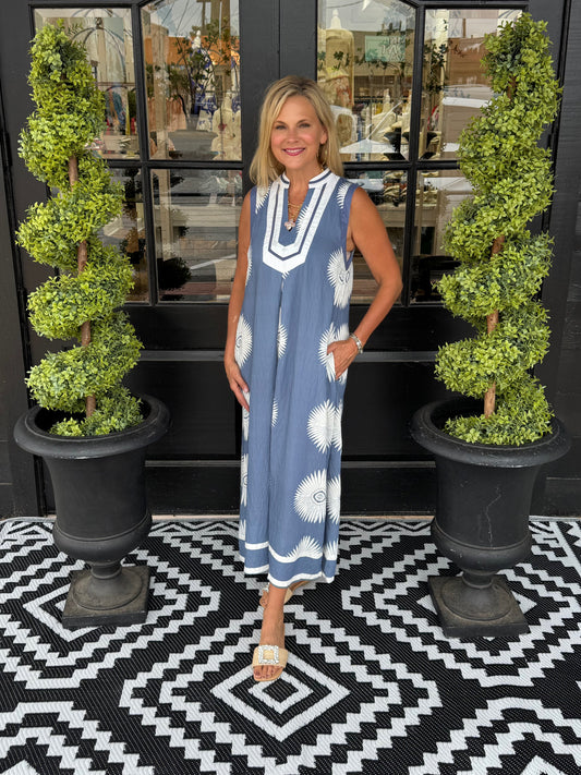 Etta Dress - Denim Blue