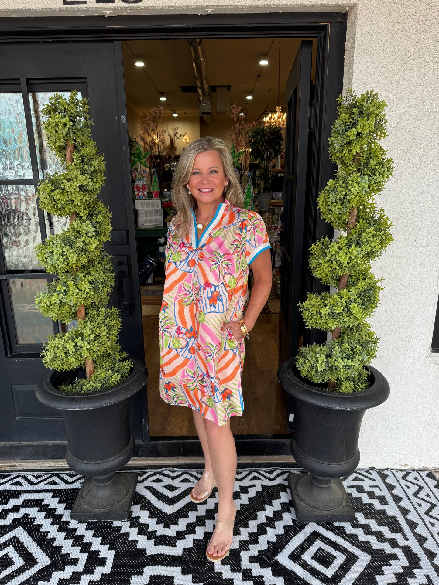 Stasie Dress - Tangerine Mix
