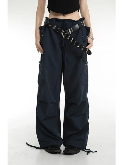 Retro Y2K Cargo Women High Street Drawstring Wide Leg Aesthetic Pant