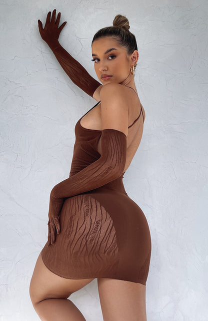 Link Up Mini Dress Chocolate