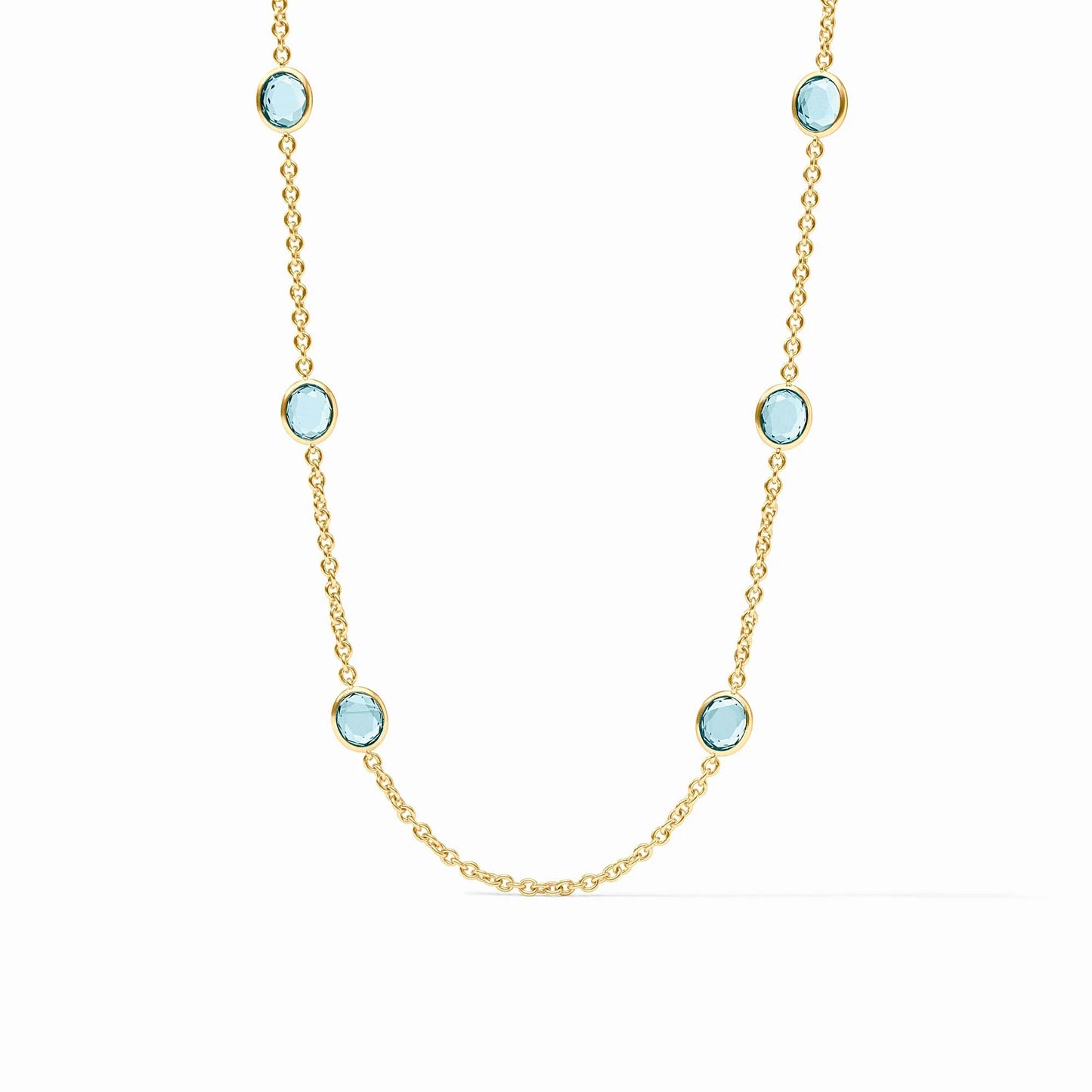 Laguna Stone Station Necklace - Aquamarine Blue