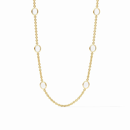 Laguna Stone Station Necklace - Clear Crystal