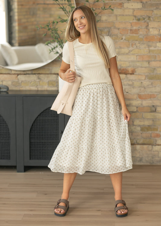 Harlow Tiered Vintage Floral Midi Skirt