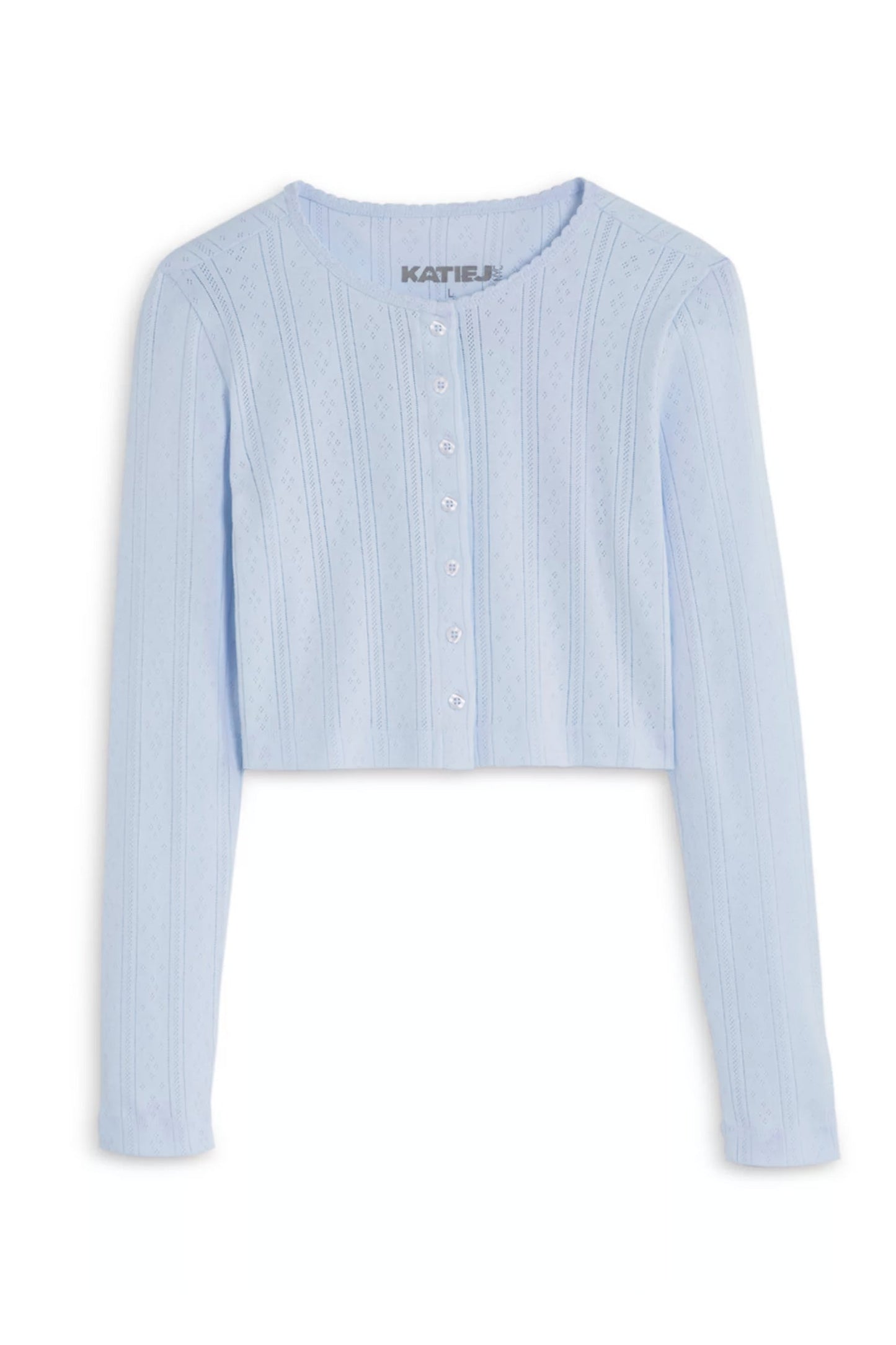 TWEEN MARINA SOLID POINTELLE CARDIGAN