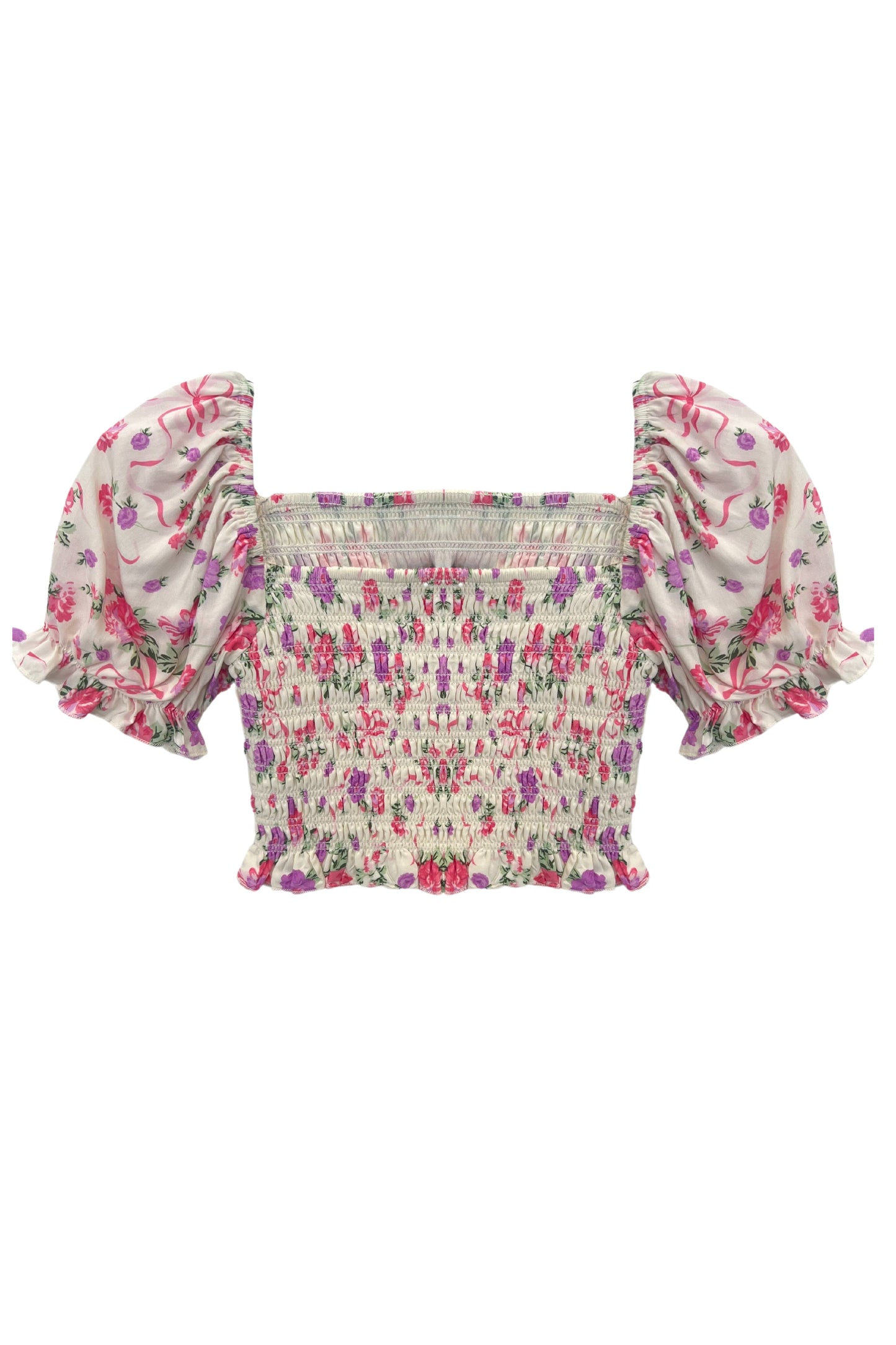 TWEEN MARLEE PRINT PUFF SLEEVE TOP - FINAL SALE