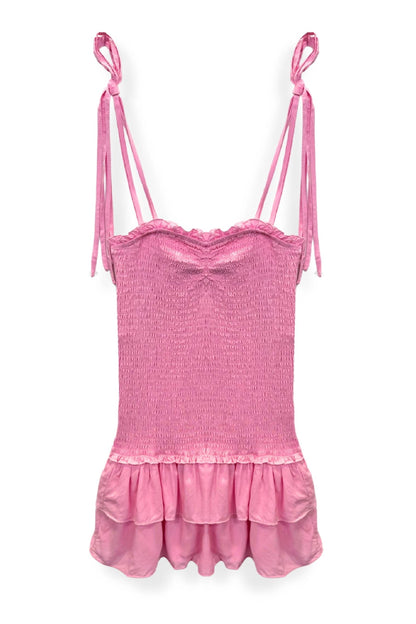 TWEEN MERI SMOCKED DRESS WITH RUFFLE SKIRT