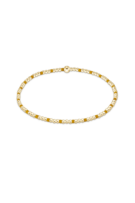 Gameday Hope Sincerity Pattern 2mm Bead Bracelet-Golden Yellow