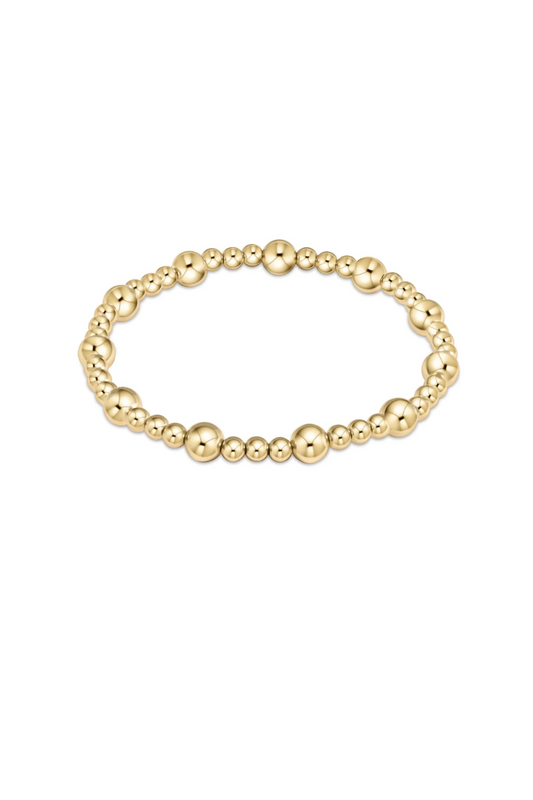 Classic Sincerity Pattern 6mm Bead Bracelet - Gold
