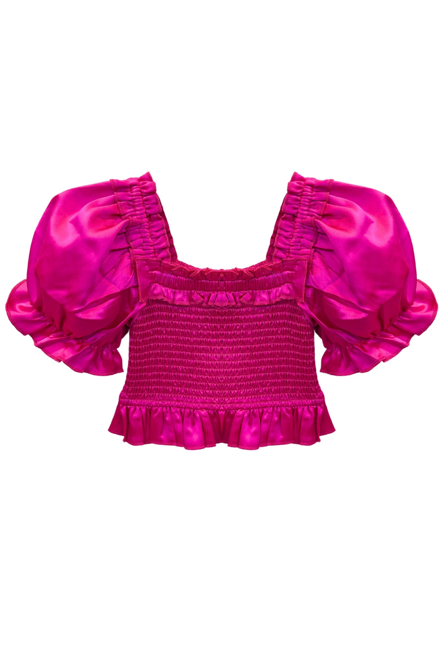 TWEEN RAYNE PUFF SLEEVE SMOCKED TOP - FINAL SALE