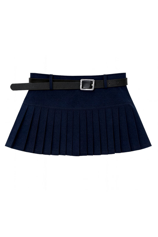 TWEEN SELENA BELTED PLEATED MINI SKIRT