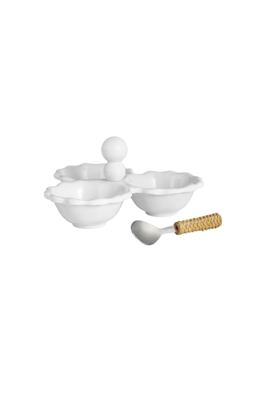 Ruffle Outdoor Triple Tidbit Set
