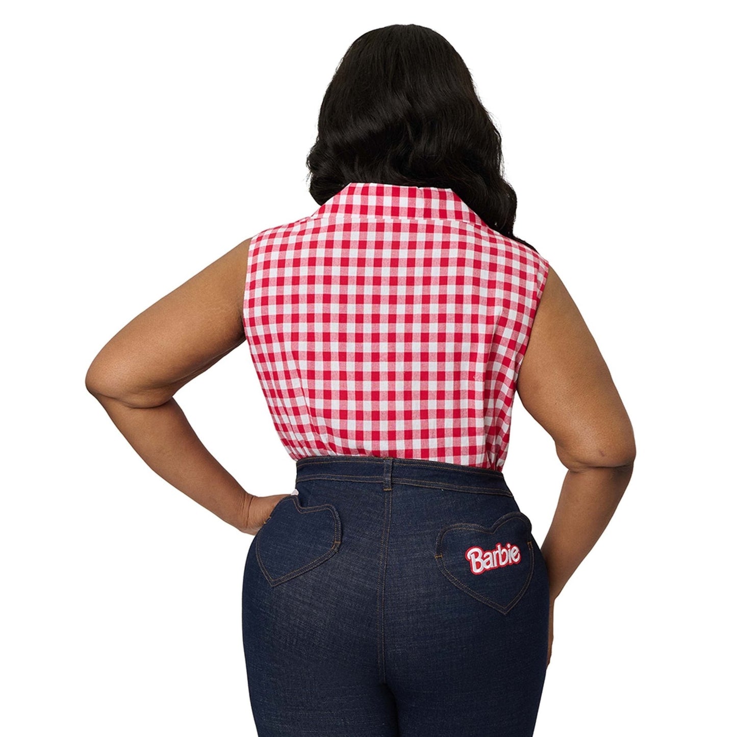 Barbieâ€šÃ‘Â¢ x Unique Vintage Plus Size Red Gingham Picnic Blouse