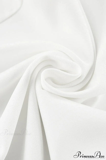 Elegant High Waist White Wide Leg Pants