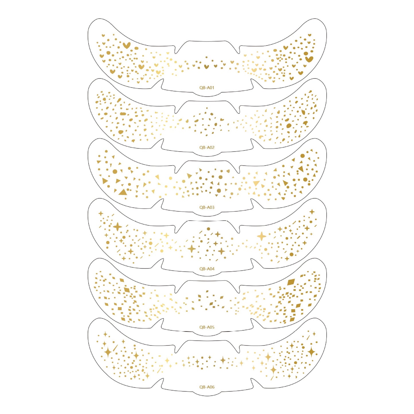 Face Glitter Stencil Patches, Facial Template Stickers for Festival Makeup