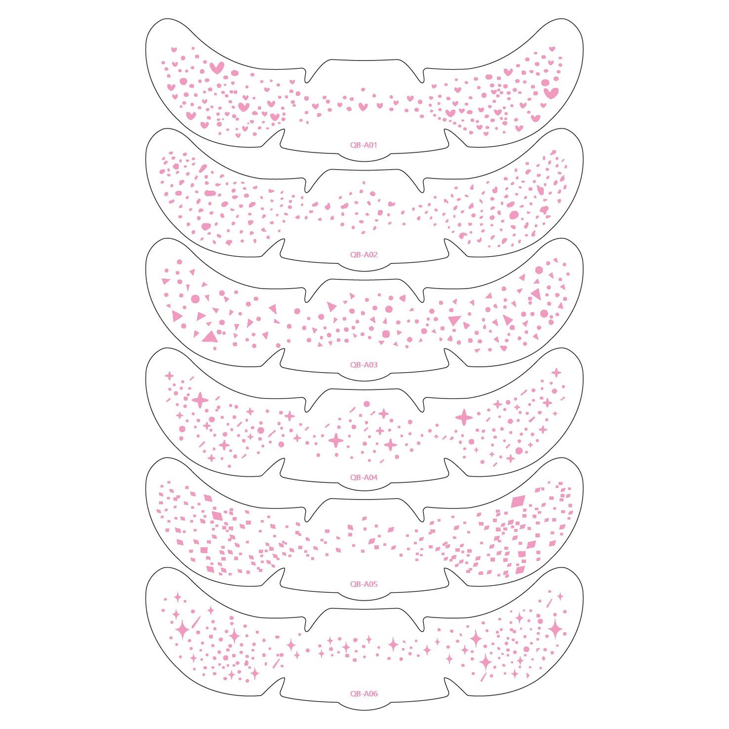 Face Glitter Stencil Patches, Facial Template Stickers for Festival Makeup