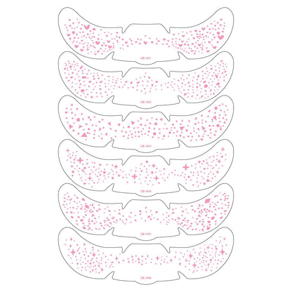 Face Glitter Stencil Patches, Facial Template Stickers for Festival Makeup