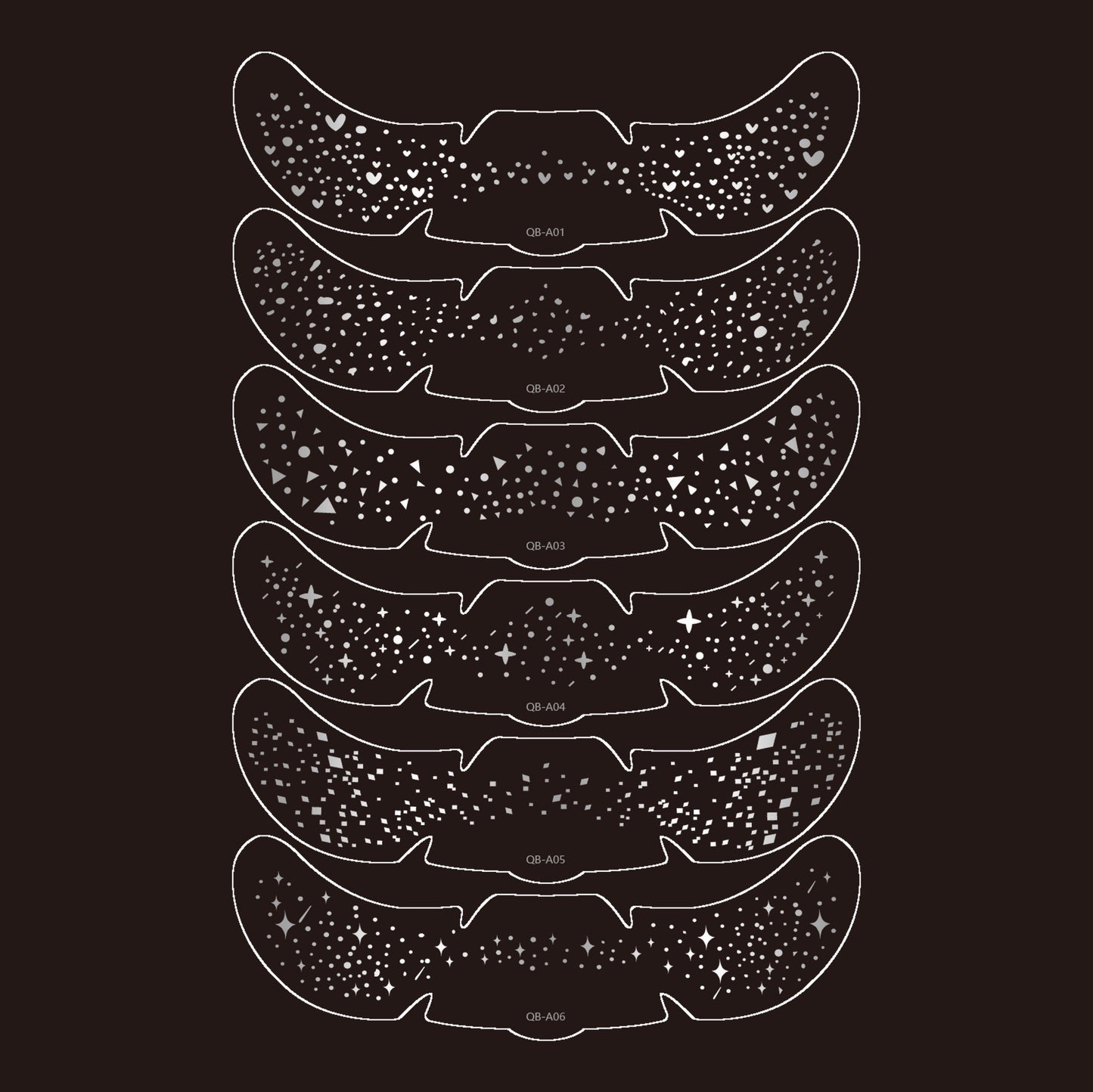 Face Glitter Stencil Patches, Facial Template Stickers for Festival Makeup