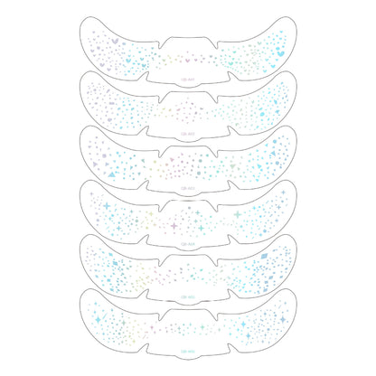 Face Glitter Stencil Patches, Facial Template Stickers for Festival Makeup