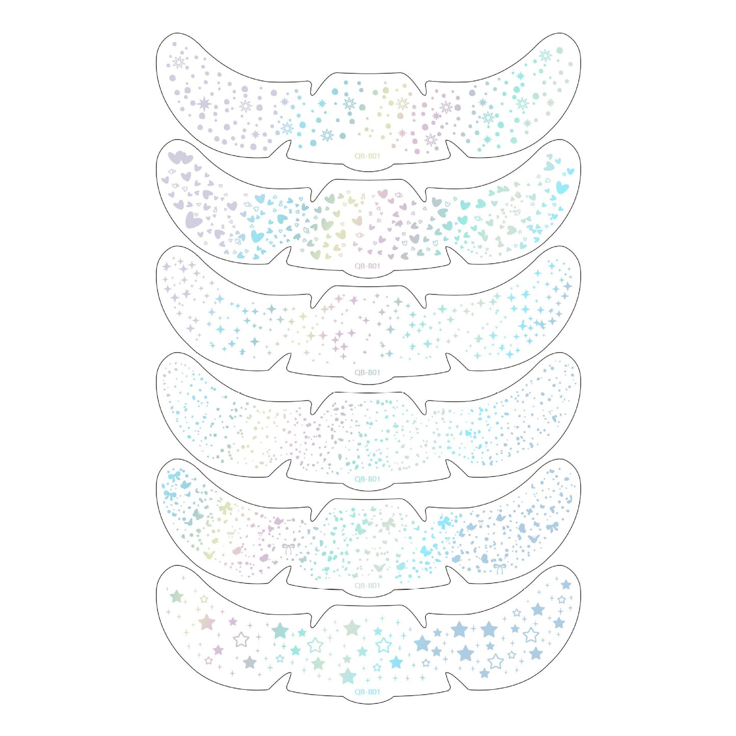 Face Glitter Stencil Patches, Facial Template Stickers for Festival Makeup