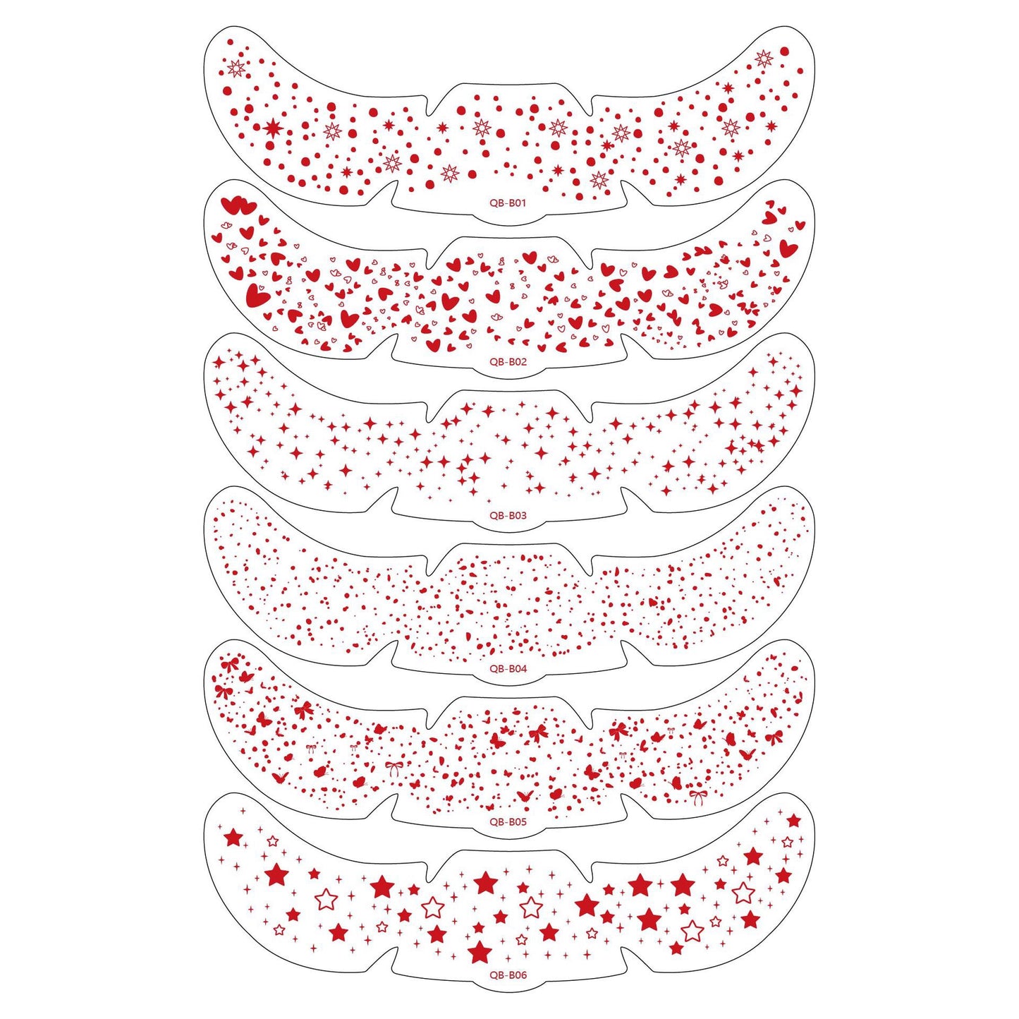 Face Glitter Stencil Patches, Facial Template Stickers for Festival Makeup