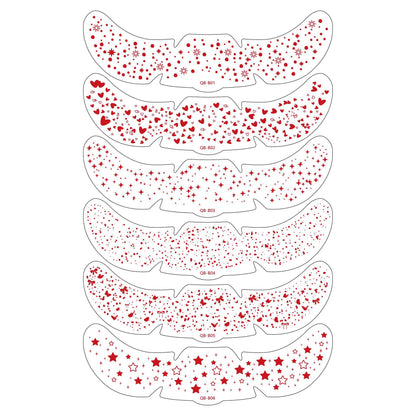 Face Glitter Stencil Patches, Facial Template Stickers for Festival Makeup