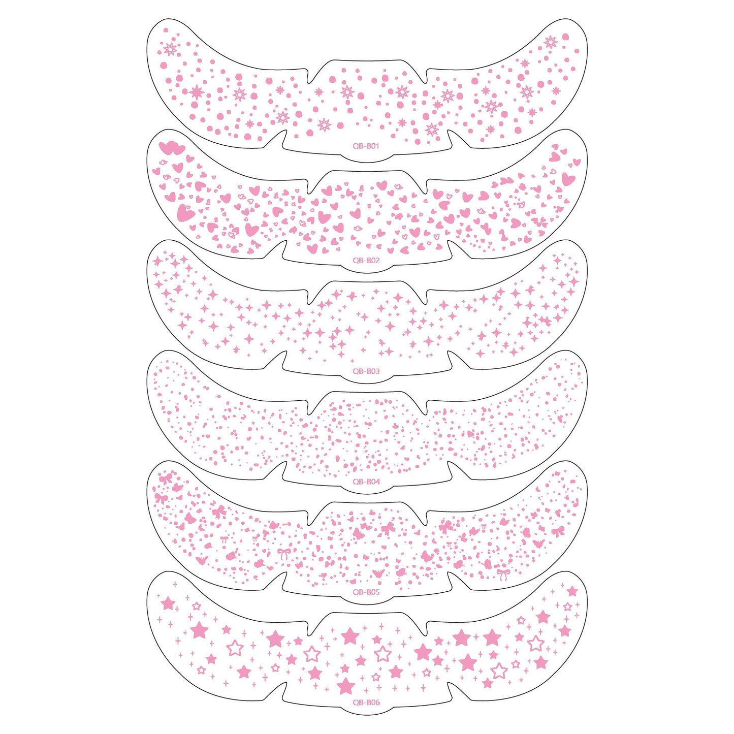 Face Glitter Stencil Patches, Facial Template Stickers for Festival Makeup